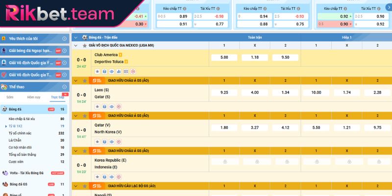 Cách đọc kèo 1x2 Rikbet chuẩn xác